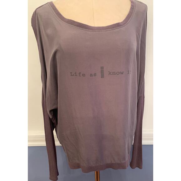 Large Buffalo Jeans Women's Lightweight Silk Sheer "Life as I Know It" Top - Picture 1 of 8